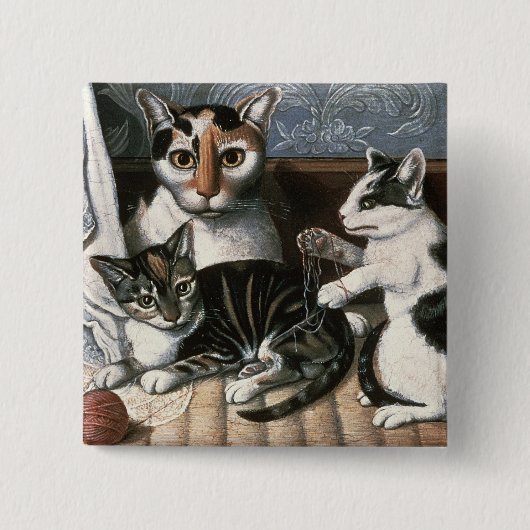 Katze und Kätzchen, c.1872-1883 Button (Vorderseite)