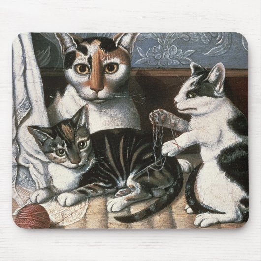 Katze und Kätzchen, c.1872-1883 Mousepad (Vorne)