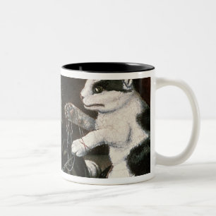 Katze und Kätzchen, c.1872-1883 Zweifarbige Tasse