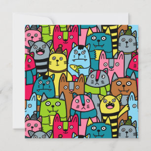 Katze und Kätzchen Einladung