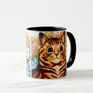 Katze und Kätzchen im Garten von Louis Wain Tasse