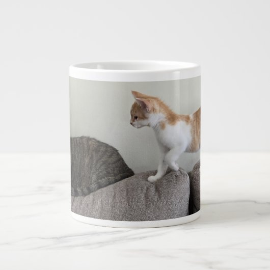 Katze und Kätzchen Jumbo-Tasse (Vorderseite)