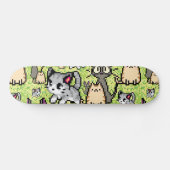 Katze und Kätzchen Skateboard (Horizontal)