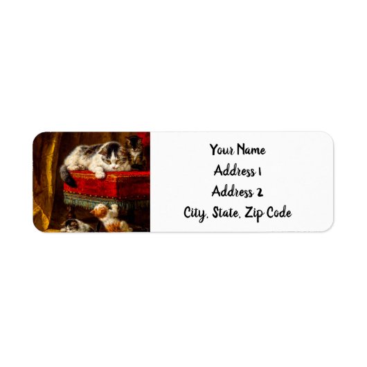 Katze und Kätzchen spielen mit Stuhl (Vorne)