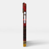 Katze und Kätzchen spielen mit Stuhl iPhone Hülle (Linke Seite)