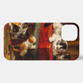 Katze und Kätzchen spielen mit Stuhl iPhone Hülle (Rückseite (Horizontal))