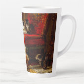 Katze und Kätzchen spielen mit Stuhl Milchtasse (Rechts)