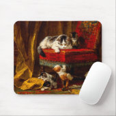 Katze und Kätzchen spielen mit Stuhl Mousepad (Mit Mouse)