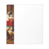 Katze und Kätzchen spielen mit Stuhl Notizblock (Vorderseite)