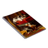 Katze und Kätzchen spielen mit Stuhl Notizblock (Rechte Seite)