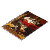 Katze und Kätzchen spielen mit Stuhl Notizblock (Linke Seite)