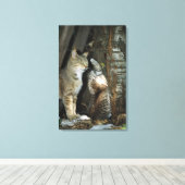 Katze und Kitten von Bäumen Leinwanddruck (Insitu (Holzboden))
