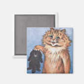 Katze und Kittens, Louis Wain Magnet (Vorderseite/Rückseite)