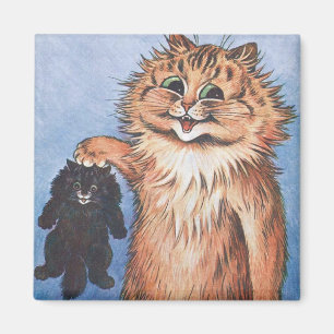 Katze und Kittens, Louis Wain Magnet