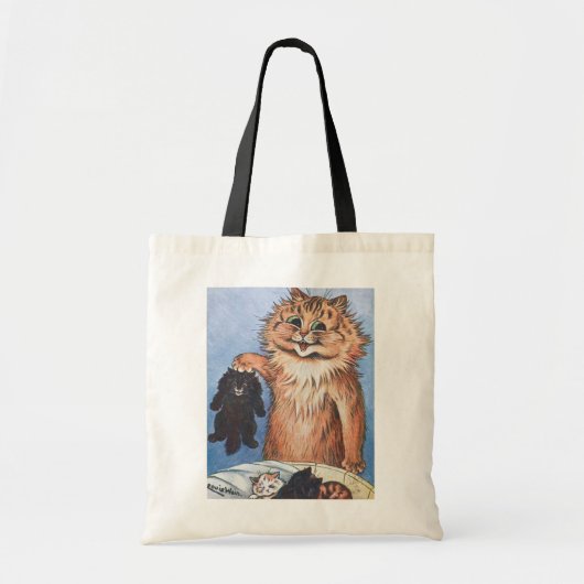Katze und Kittens, Louis Wain Tragetasche (Vorne)