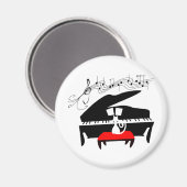 Katze und Klavier Magnet (Vorderseite/Rückseite)
