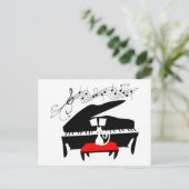 Katze und Klavier Postkarte (Stehend Vorderseite)