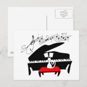 Katze und Klavier Postkarte (Vorne/Hinten)