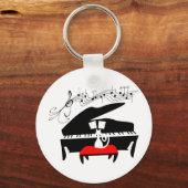 Katze und Klavier Schlüsselanhänger (Vorderseite)
