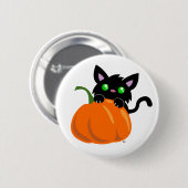 Katze und Kürbisknopf Button (Vorne & Hinten)
