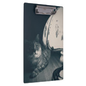 Katze- und Lampennoir-Style-Fotografie Klemmbrett (Rechts)