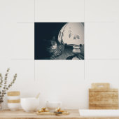 Katze- und Lampennoir-Style-Fotografie Poster (Küche)