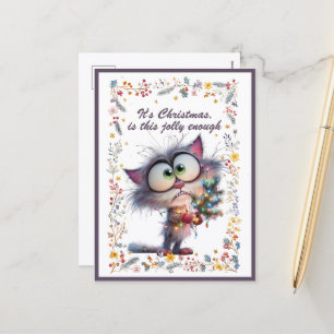 Katze und Lichter Es ist Weihnachten Ist das fröhl