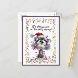 Katze und Lichter Es ist Weihnachten Ist das fröhl