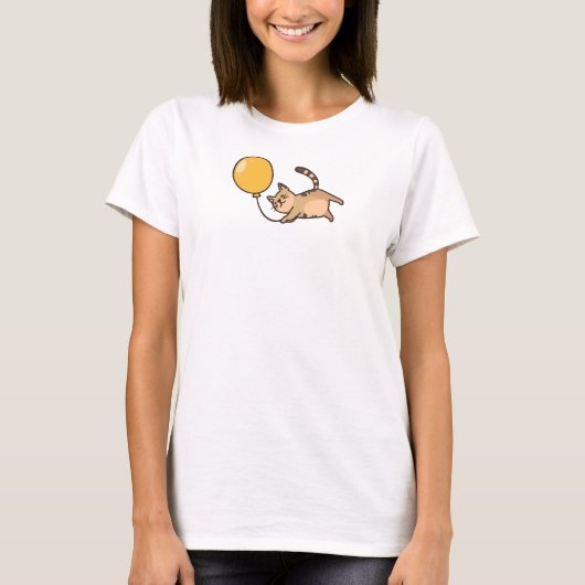 Katze und Luftballon T-Shirt (Vorderseite)