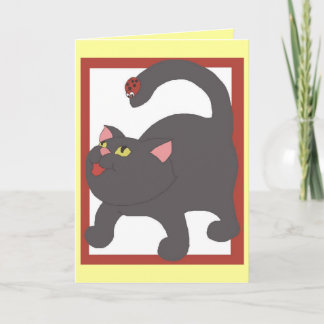 Katze und Marienkäfer Feiertagskarte