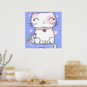 Katze und Maus Beste Freunde, Funny Cat Kitten Ges Poster (Küche)