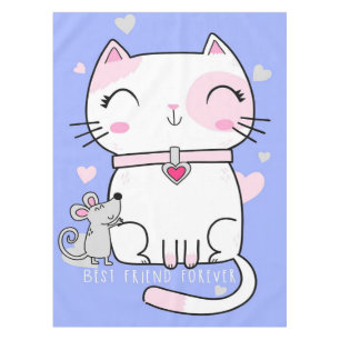 Katze und Maus Beste Freunde, Funny Cat Kitten Ges Tischdecke
