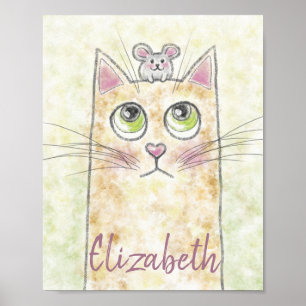 Katze-und-Maus-Illustration Poster