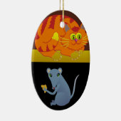 Katze und Maus Keramik Ornament (Rechts)