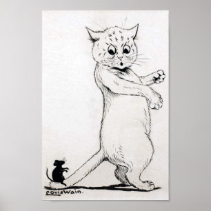 Katze und Maus, Louis Wain Poster