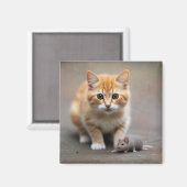 Katze und Maus Magnet (Vorderseite/Rückseite)