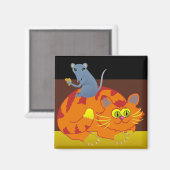 Katze und Maus Magnet (Vorderseite/Rückseite)