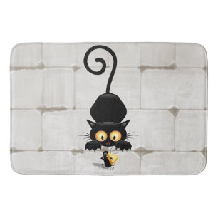 Katze und Maus mit Käse Fun Cartoon Charaktere Badematte