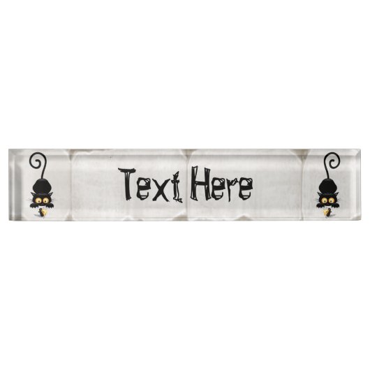 Katze und Maus mit Käse Fun Cartoon Charaktere Namensplakette (Vorderseite)