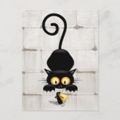 Katze und Maus mit Käse Fun Cartoon Charaktere Postkarte (Vorderseite)