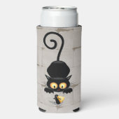 Katze und Maus mit Käse Fun Cartoon Charaktere Selters Dosenkühler (Seltzer Rückseite)