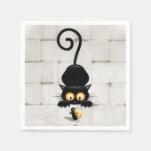 Katze und Maus mit Käse Fun Cartoon Charaktere Serviette (Vorderseite)