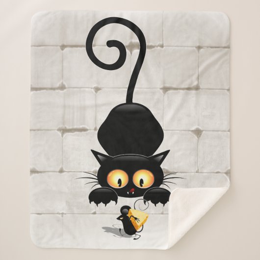 Katze und Maus mit Käse Fun Cartoon Charaktere Sherpadecke (Vorderseite)