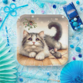 Katze und Maus mit Mistletoe Pappteller (Party)