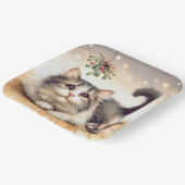 Katze und Maus mit Mistletoe Pappteller (Gewinkelt)
