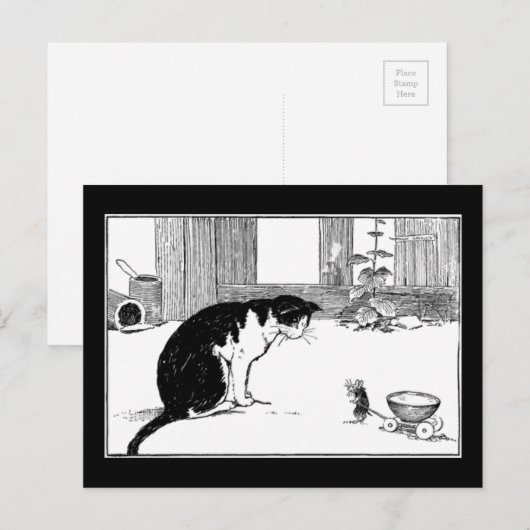 Katze und Maus - Postkarte (Vorne/Hinten)