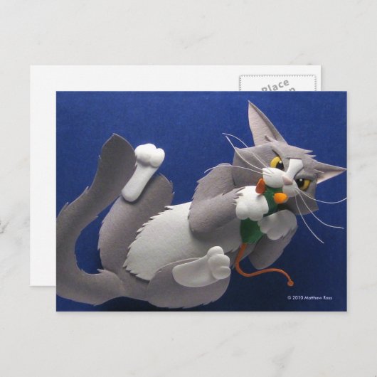 Katze und Maus Postkarte (Vorne/Hinten)