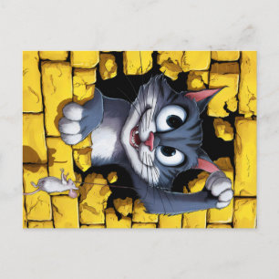 Katze und Maus. Postkarte
