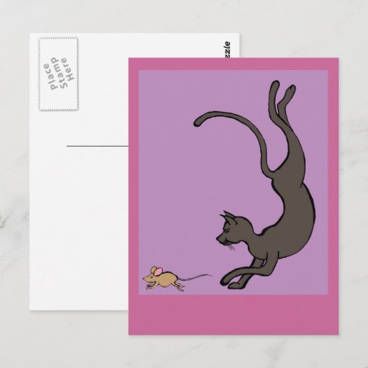 Katze und Maus Postkarte (Vorne/Hinten)