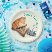 Katze und Maus Schach für Teller in Textdokumenten (Party)